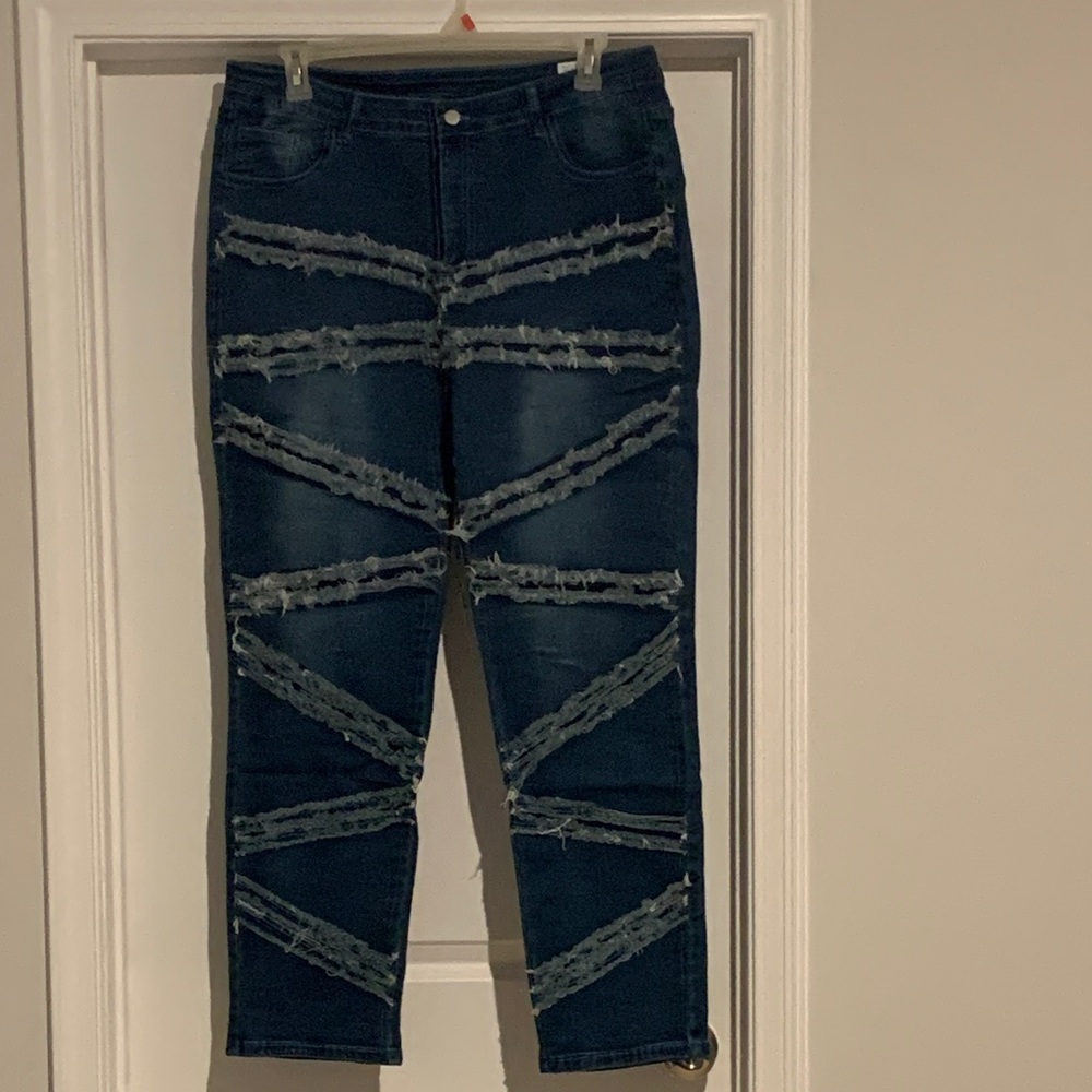 Distressed Blue Jeans